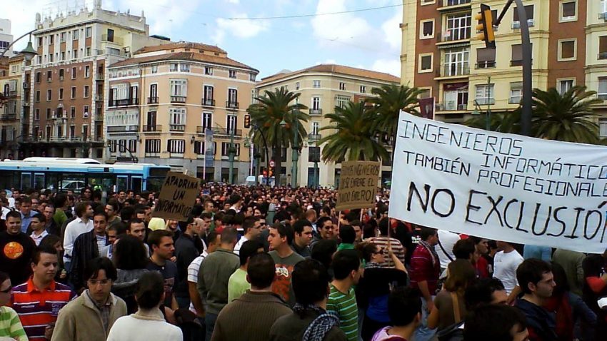 Manifestación-huelga de los informáticos en Málaga